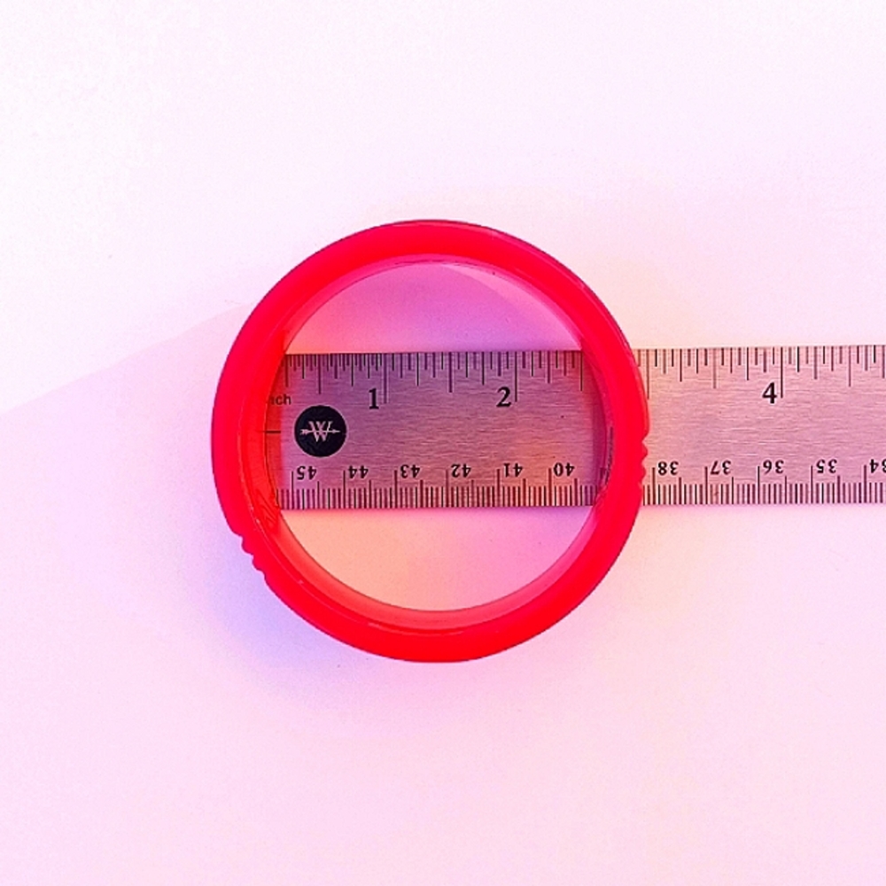 LUCITE VINTAGE bangle cherry red retro bracelet tag deco genuine Rockabilly USA - Picture 6 of 7